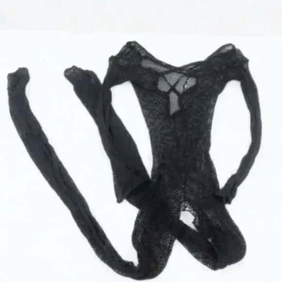 Frederick's of Hollywood VintageFishnet Bodysuit Black S, M - Picture 6 of 8